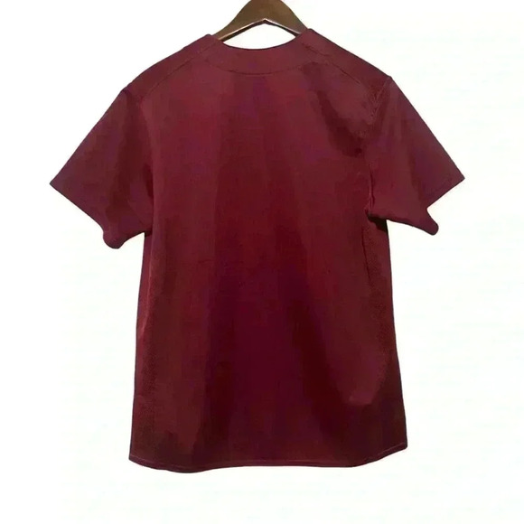 NIKE Youth Maroon BASEBALL BUTTON UP JERSEY SIZE XL  short sleeve - Picture 2 of 6
